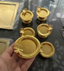 GOLD RENK KELEBEK AKSESUARLI 6 LI MAKARONLUK LOKUMLUK