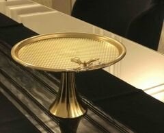 DEKORATİF GOLD KAPLAMA KELEBEKLİ KEK STANDI AYAKLI