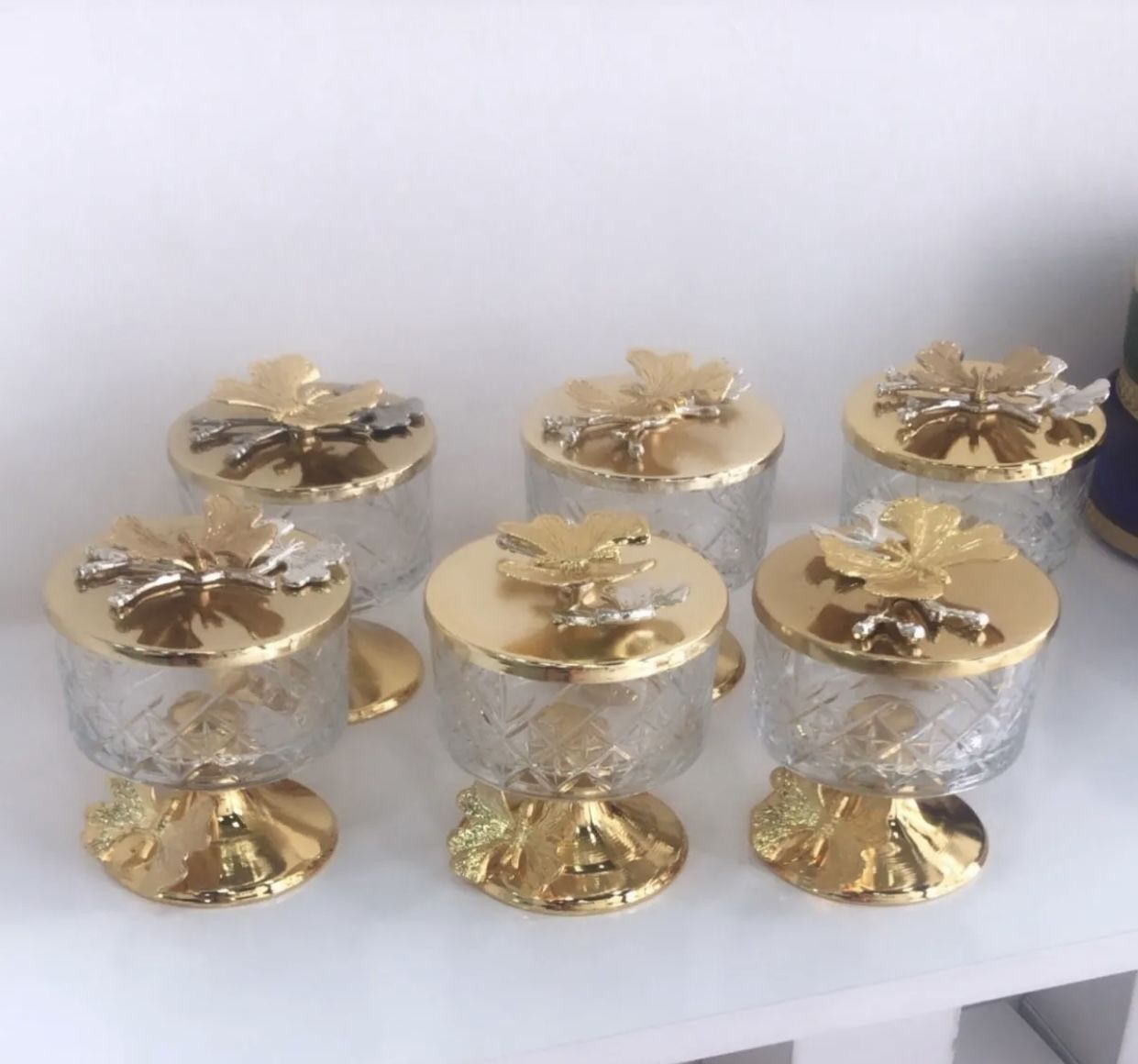 GOLD RENK 6 LI KAPAKLI ŞEKERLİK ÇEREZLİK