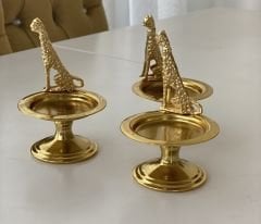 GOLD KAPLAMA ÇITA AKSESUARLI 3 LÜ MAKARONLUK LOKUMLUK