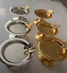 GOLD VE GÜMÜŞ RENK 6 LI KELEBEKLİ MAKARONLUK LOKUMLUK