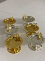 GOLD VE GÜMÜŞ RENK 6 LI JAPON GÜLLÜ MAKARONLUK LOKUMLUK