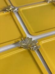 METAL YELLOW COLOR SQUARE MODEL 6-PIECE PRESENTATION TRAY WITH BUTTERFLY ACCESSORIES LUXURY