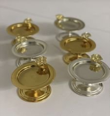 GOLD VE GÜMÜŞ JAPON GÜLLÜ 6 LI MAKARONLUK