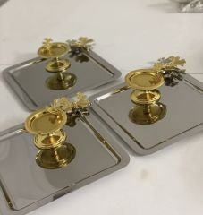 2 MODEL ÇELİK KARE TEPSİ VE KELEBEKLİ MAKARONLUK