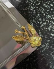 PASLANMAZ ÇELİK 6 LI KARE JAPON GÜLLÜ SUNUM TEPSİSİ