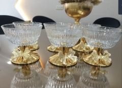 6 LI GOLD AYAKLI KAPAKSIZ KASE ŞEKERLİK KELEBEKLİ