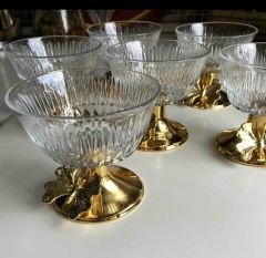 6 LI GOLD AYAKLI KAPAKSIZ KASE ŞEKERLİK KELEBEKLİ