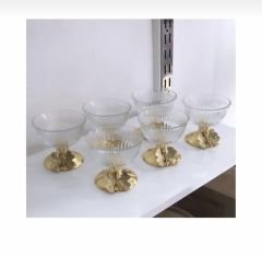 6 LI GOLD AYAKLI KAPAKSIZ KASE ŞEKERLİK KELEBEKLİ
