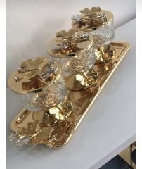 GOLD 3 LÜ ÇEREZLİK KAPAKLI SUNUMLUK