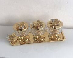 GOLD 3 LÜ ÇEREZLİK KAPAKLI SUNUMLUK