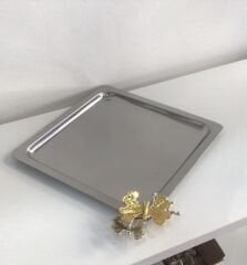 STAINLESS STEEL SQUARE MODEL PRESENTATION TRAY WITH BUTTERFLY