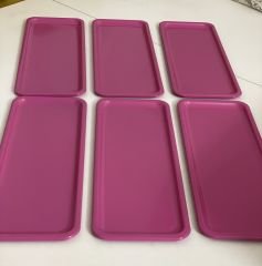 PEMBE RENK DİKDÖRTGEN MODEL 6 LI SUNUM TEPSİSİ LÜX SUNUM