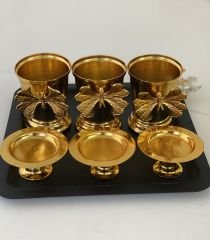 3 LÜ GOLD GÜL KOVASI VE GOLD MAKARONLUK TAKIM