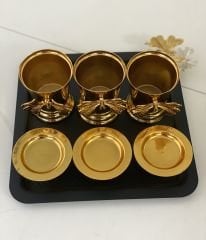 3 LÜ GOLD GÜL KOVASI VE GOLD MAKARONLUK TAKIM