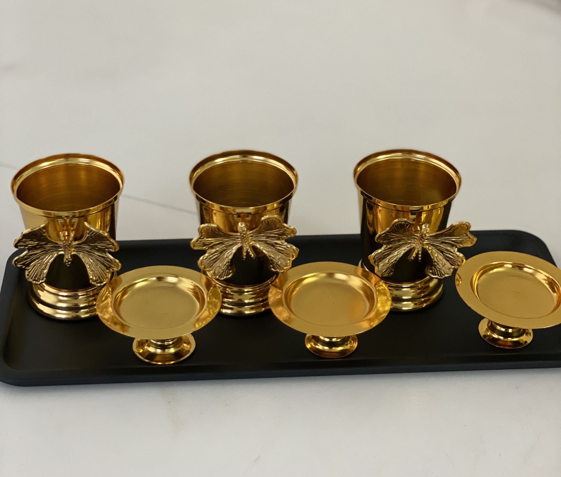 3 LÜ GOLD GÜL KOVASI VE GOLD MAKARONLUK TAKIM