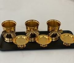 3 LÜ GOLD GÜL KOVASI VE GOLD MAKARONLUK TAKIM