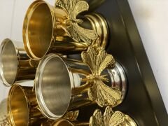 GOLD VE GÜMÜŞ 6 LI KELEBEKLİ GÜL KOVASI