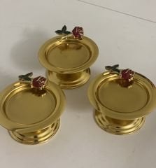 GOLD RENK 3 LÜ MAKARONLUK LOKUMLUK GÜL AKSESUARLI