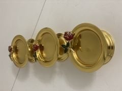 GOLD RENK 3 LÜ MAKARONLUK LOKUMLUK GÜL AKSESUARLI