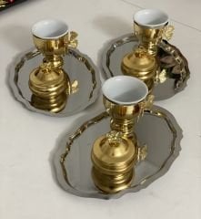 PASLANMAZ ÇELİK 6 LI ORTA BOY OVAL MODEL SUNUM TEPSİSİ İKRAMLIK TEPSİLER