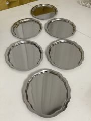 PASLANMAZ ÇELİK 6 LI ORTA BOY OVAL MODEL SUNUM TEPSİSİ İKRAMLIK TEPSİLER
