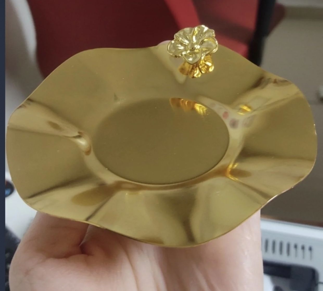 6 Lı Gold Kaplama Dalgalı Model Çay Tabağı Lüx Sunum Japon güllü