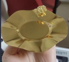 6 Lı Gold Kaplama Dalgalı Model Çay Tabağı Lüx Sunum Japon güllü