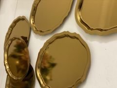 GOLD KAPLAMA OVAL MODEL 6 LI SERVİS VE SUNUM TEPSİSİ 15*21 cm
