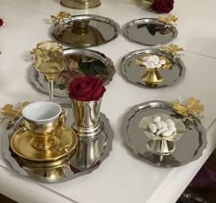 KÜÇÜK VE BÜYÜK ÇELİK OVAL SUNUM TEPSİSİ KELEBEKLİ 6 ADET