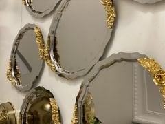 20*25 CM PASLANMAZ ÇELİK OVAL MODEL 6 ADET KULPLU SERVİS TEPSİSİ