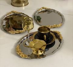 20*25 CM ÇELİK OVAL MODEL 3 ADET KALIN KULPLU SUNUM TEPSİSİ