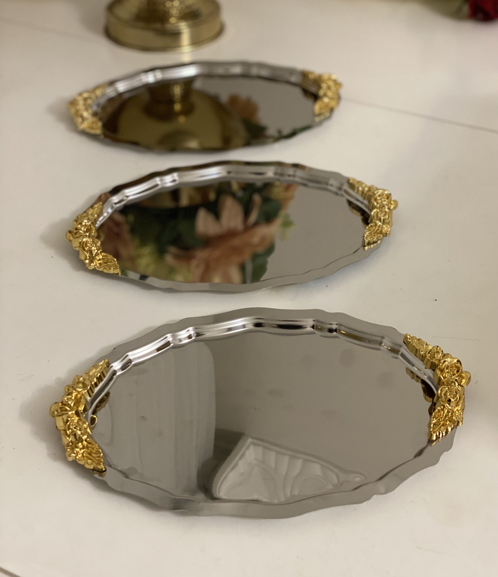 20*25 CM ÇELİK OVAL MODEL 3 ADET KALIN KULPLU SUNUM TEPSİSİ
