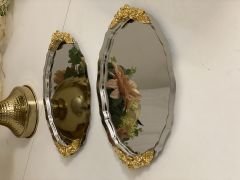 20*25 CM ÇELİK OVAL KALIN KULPLU 2 ADET SERVİS VE SUNUM TEPSİSİ