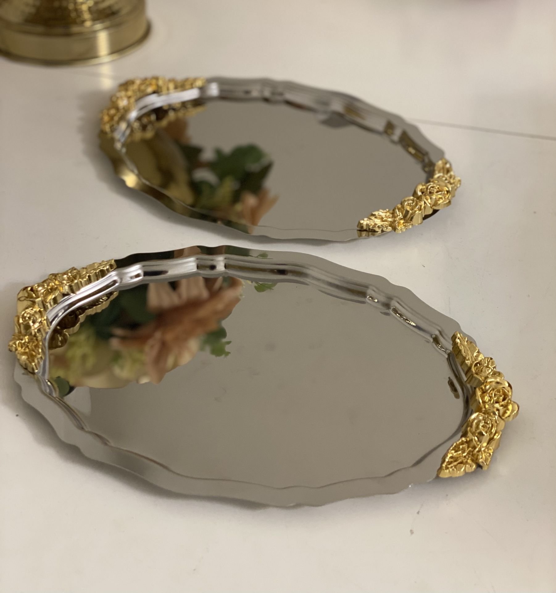20*25 CM ÇELİK OVAL KALIN KULPLU 2 ADET SERVİS VE SUNUM TEPSİSİ