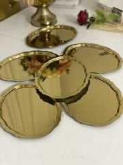 20*25 CM PARLAK GOLD OVAL MODEL 6 ADET SERVİS VE SUNUM TEPSİSİ