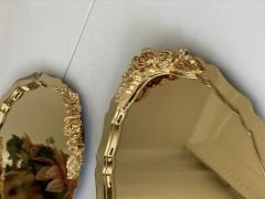 20*25 CM GOLD RENK OVAL 3 ADET KULPLU MODEL SUNUM TEPSİSİ