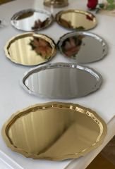 25 CM GOLD VE GÜMÜŞ RENK OVAL MODEL 6 LI SUNUM TEPSİSİ