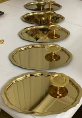 2 MODEL GOLD OVAL TEPSİ 25 CM  VE GOLD MAKARONLUK 6 LI TAKIM