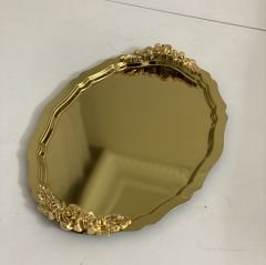 20*25 CM GOLD OVAL MODEL 1 ADET KULPLU SUNUM TEPSİSİ
