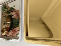ÇELİK KARE 1 ADET GOLD 1 ADET GÜMÜŞ SERVİS VE SUNUM TEPSİSİ