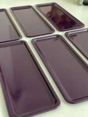 MOR RENK DİKDÖRTGEN MODEL 6 LI SERVİS VE SUNUM TEPSİSİ METAL TEPSİ
