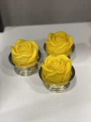 GÜMÜŞ MAKARONLUKTA GÜL KOKULU MUM YENİ TARZ 6 ADET