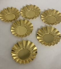 GOLD KAPLAMA 6 ADET ÇAY TABAĞI MODERN GÖRÜNÜM BARDAK ALTLIĞI