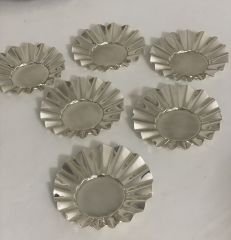 GÜMÜŞ KAPLAMA 6 ADET ÇAY TABAĞI BARDAK ALTLIĞI MODERN GÖRÜNÜM