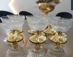 6 ADET GOLD AYAKLI KELEBEKLİ KASE ÇEREZLİK SUNUMLUK