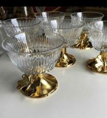 6 ADET GOLD AYAKLI KELEBEKLİ KASE ÇEREZLİK SUNUMLUK