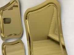 6 ADET ÇELİK GOLD İTALYAN MODEL SUNUM TEPSİSİ 26*36 CM