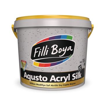 Filli Boya Aqusto Acryl Silk  Saf Akrilik İpek Mat Dış Cephe Boyası 15 Lt