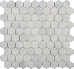 BEYAZ MERMER HONLU HEXAGON MOZAİK